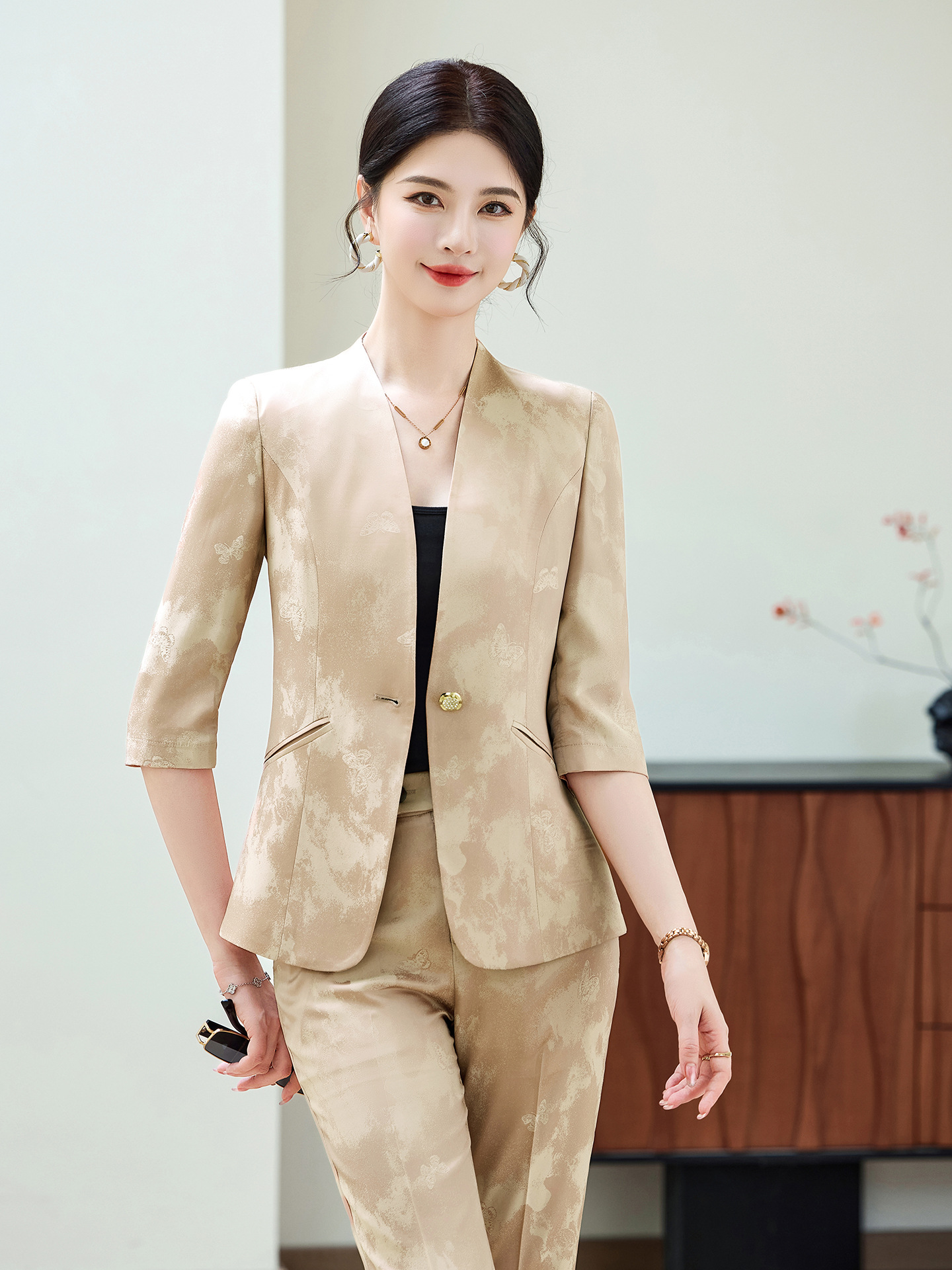 Fashion Office Ladies Blazer a - Women'S Formal Wear Pants Suit ulasan dan harga