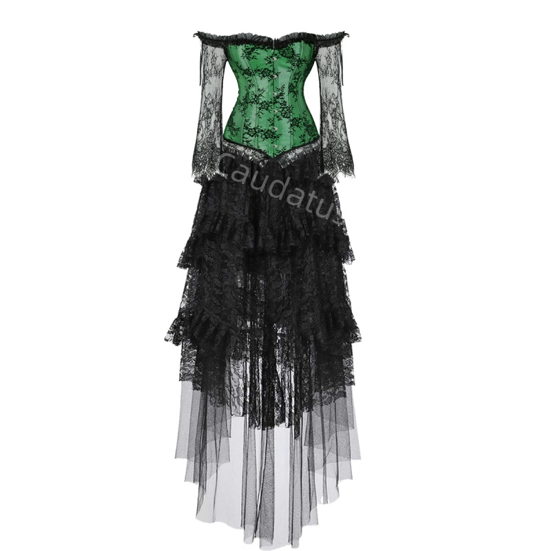 Corset Dress Plus Size Long Sk - Women'S Green Formal Wear ulasan dan harga