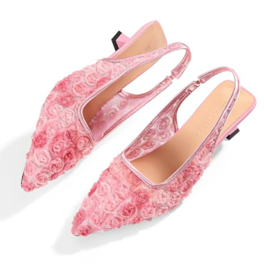Elegant Lace Kitten Heels for  - Slingback Heel Formal ulasan dan harga