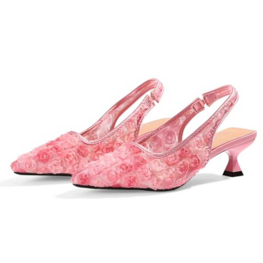 Elegant Lace Kitten Heels for  - Slingback Heel Formal ulasan dan harga
