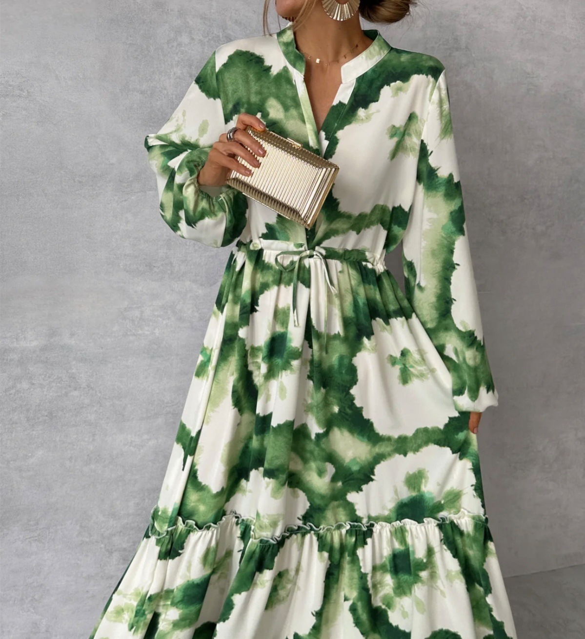 2024 Summer Elegant Women Maxi - Women'S Green Formal Wear ulasan dan harga