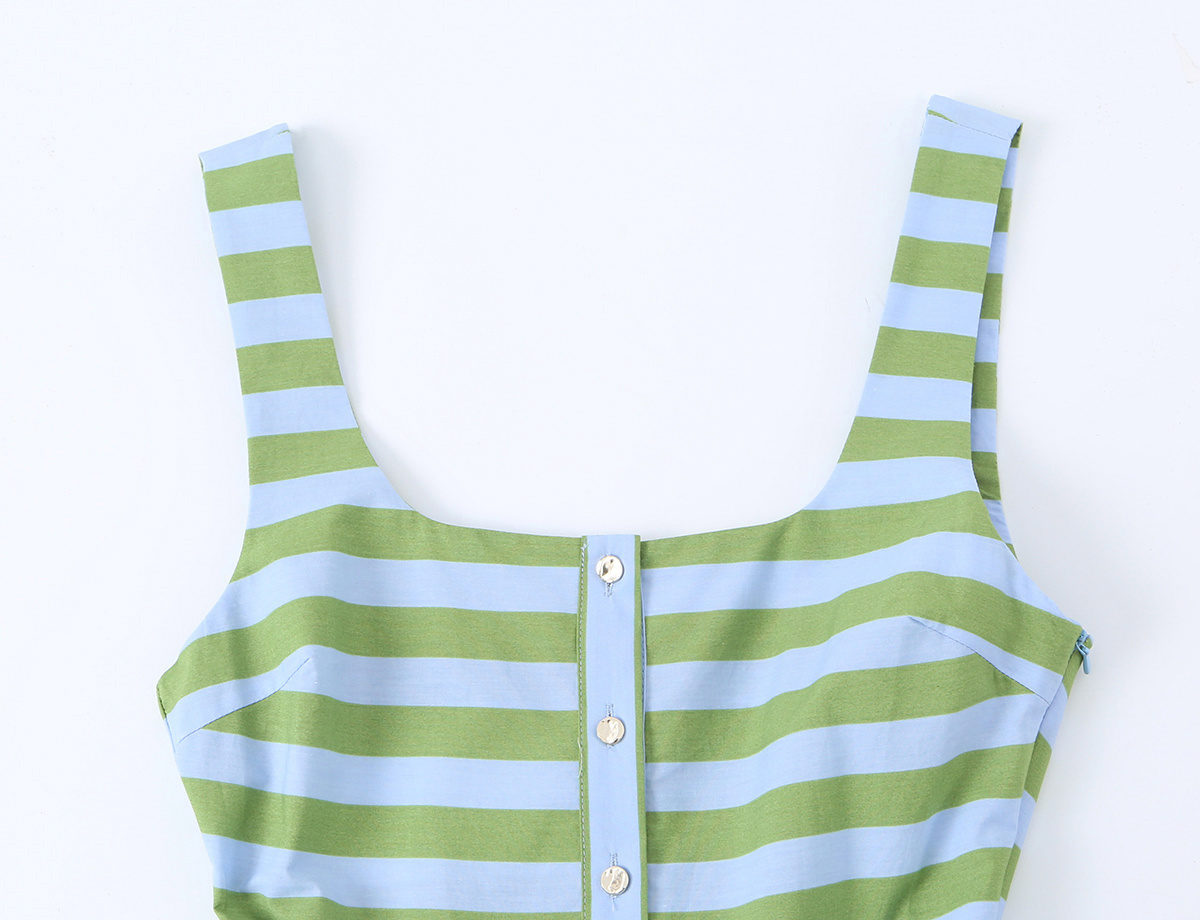 KONDALA Chic Streetwear Stripe - Women'S Green Formal Wear ulasan dan harga