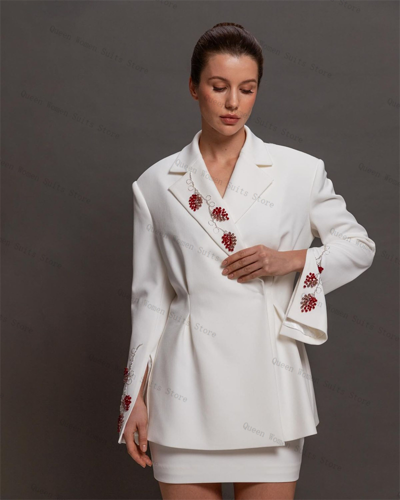 Luxury White Women Suit Skirt  - Women Luxury Formal Wear ulasan dan harga