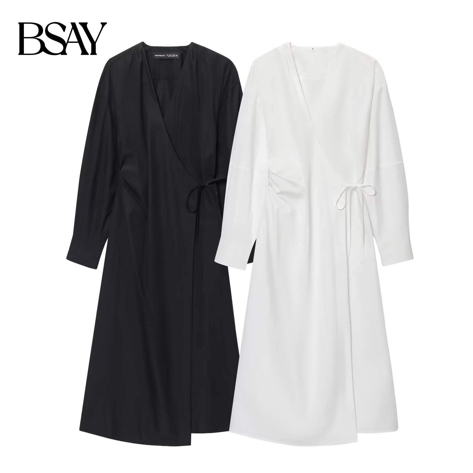 BSAY casual big shirt dresses  - Wrap Dress Work ulasan dan harga
