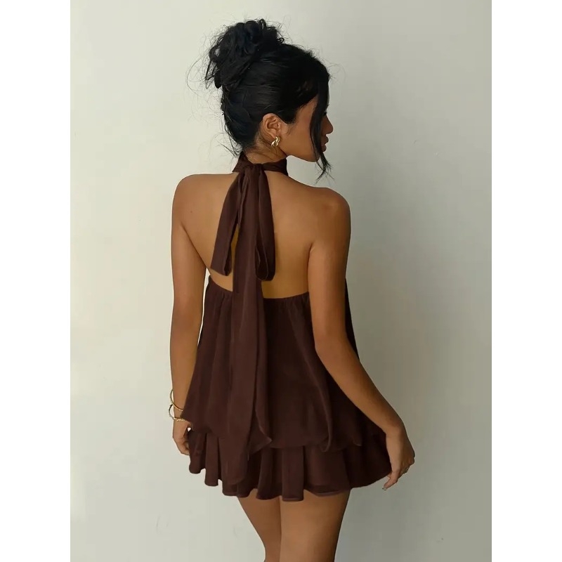 2026 Women's Elegant Halter Ne - Wrap Dress Work ulasan dan harga