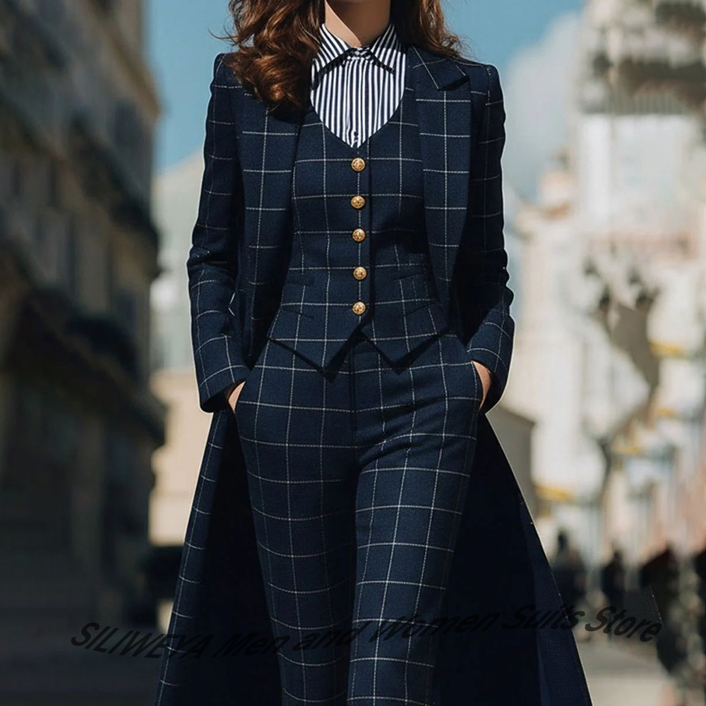 Sophisticated Navy Blue Women' - Women'S Formal Wear Pants Suit ulasan dan harga