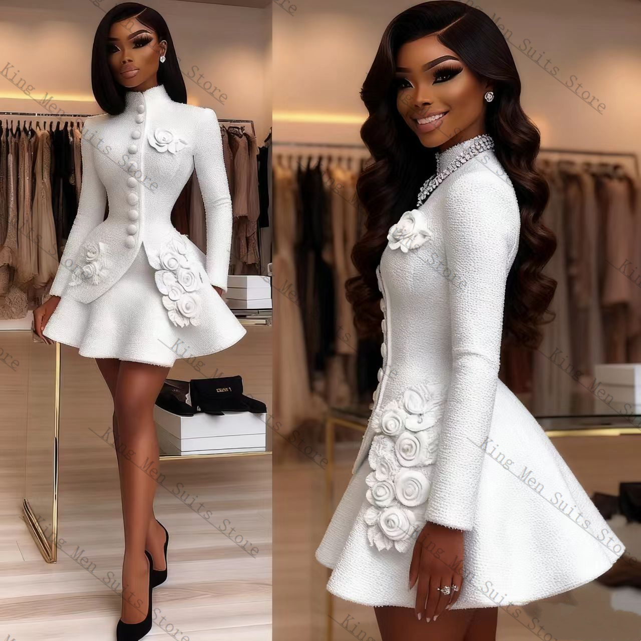 Luxury White Women Suit Set 2  - Women Luxury Formal Wear ulasan dan harga