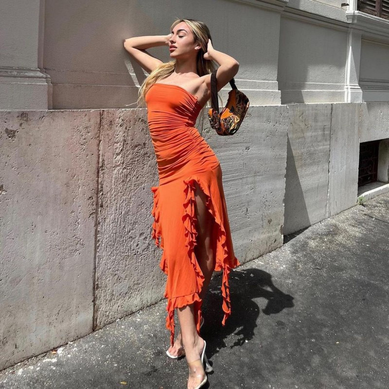 Classic One Shoulder Wrap Ches - Wrap Dress Work ulasan dan harga