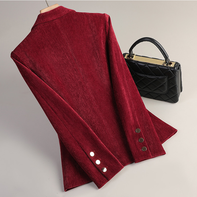 Yellow Gold Velvet Blazer Wome - Women'S Formal Wear Suits ulasan dan harga