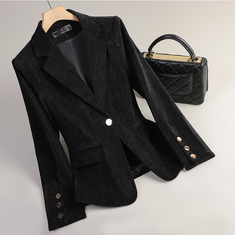 Yellow Gold Velvet Blazer Wome - Women'S Formal Wear Suits ulasan dan harga