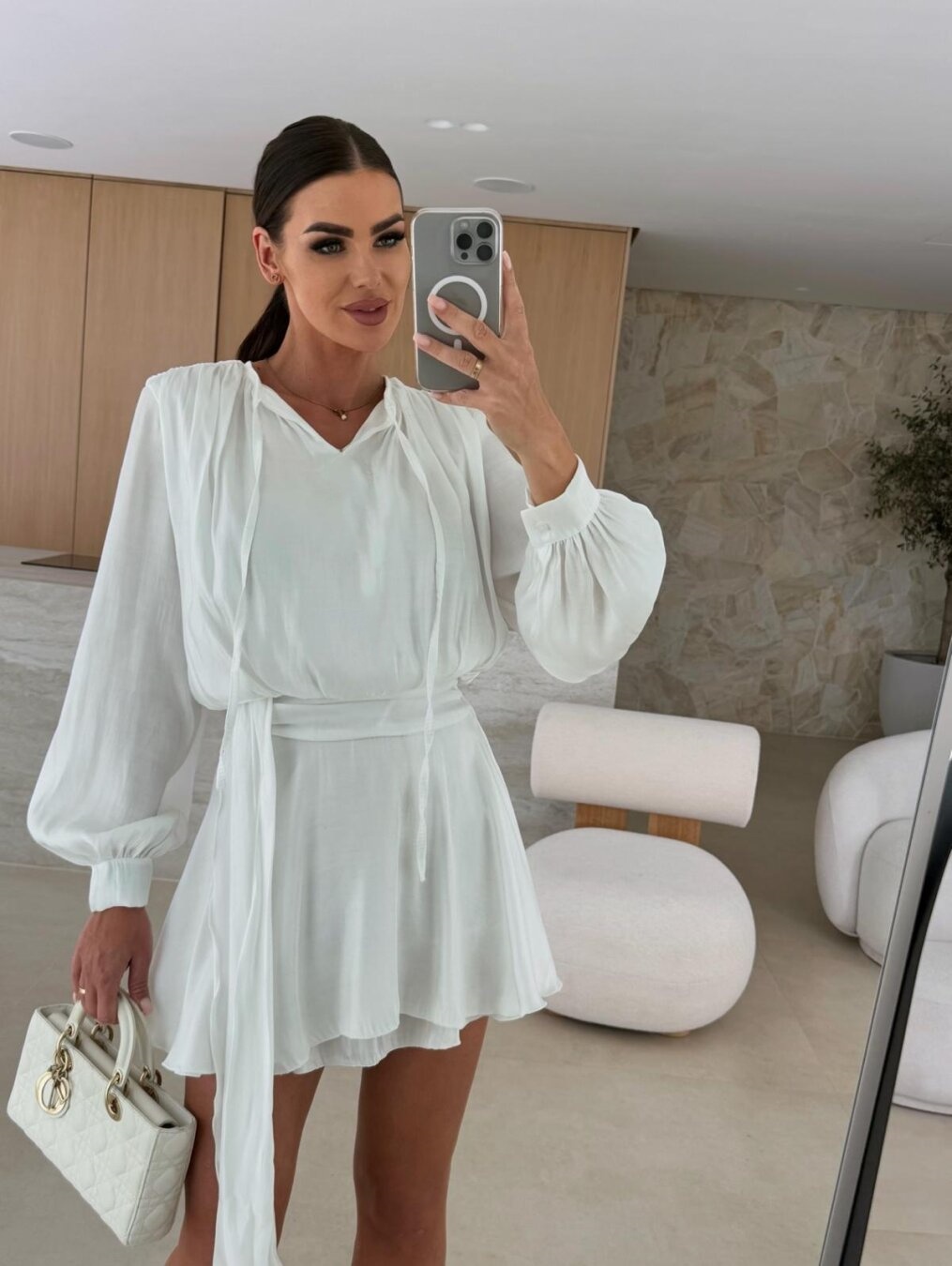 2025 Women's Solid Color V-nec - Wrap Dress Work ulasan dan harga