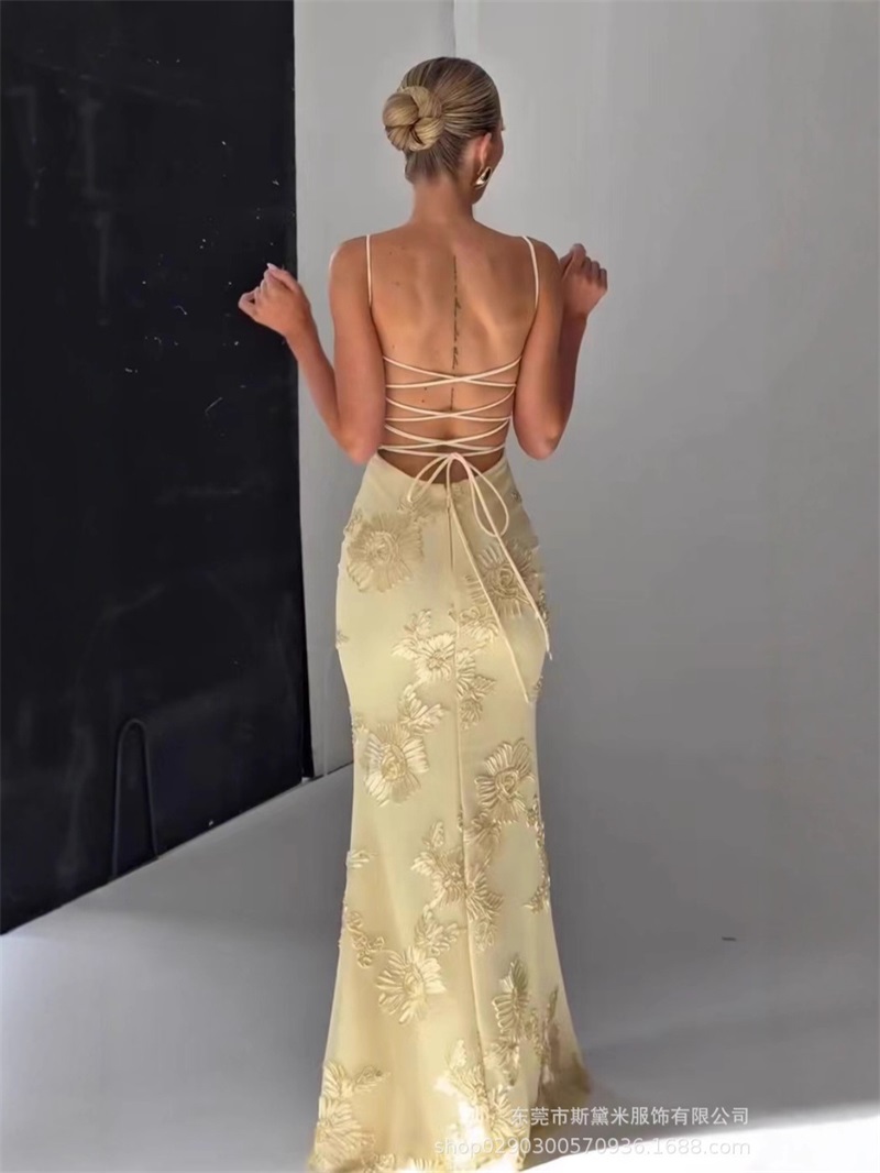Yellow Embroidery Women Prom D - Women'S Holiday Formal Wear ulasan dan harga