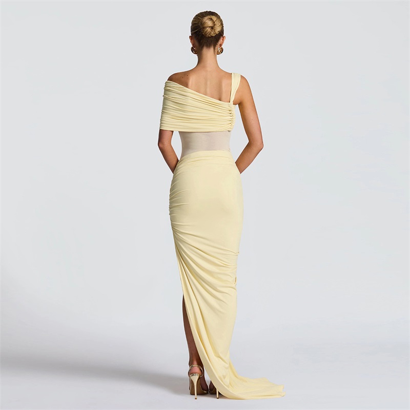 Yellow Women Prom Dress 2 Pcs  - Women'S Holiday Formal Wear ulasan dan harga