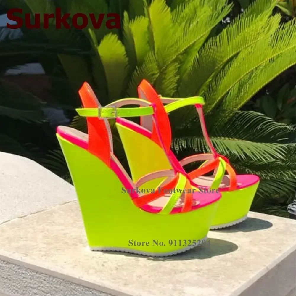Surkova Neon Yellow Wedge Heel - Women Formal Wear For Wedding ulasan dan harga