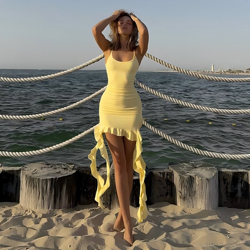 Yellow Sexy Women Prom Dress S - Women'S Holiday Formal Wear ulasan dan harga