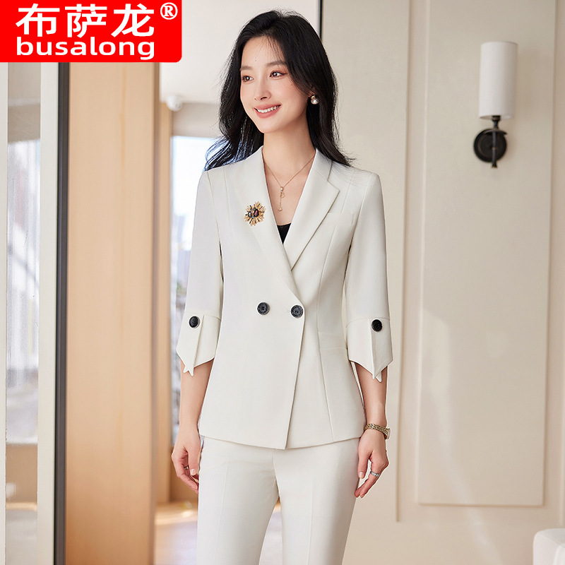 Spring Summer New Yellow Suit  - Women'S Formal Wear Pants Suit ulasan dan harga