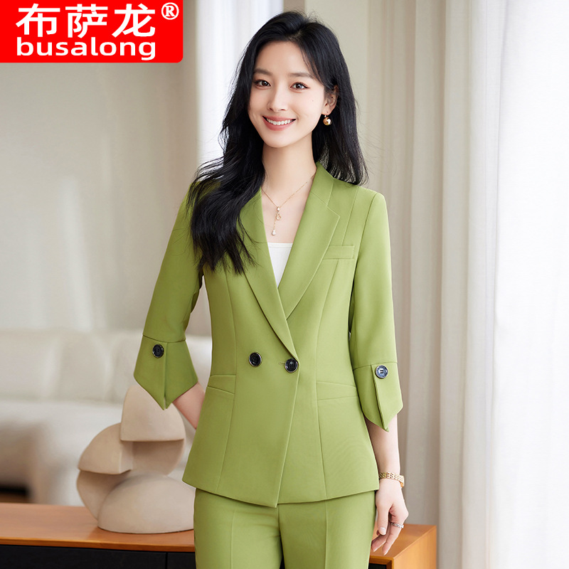 Spring Summer New Yellow Suit  - Women'S Formal Wear Pants Suit ulasan dan harga
