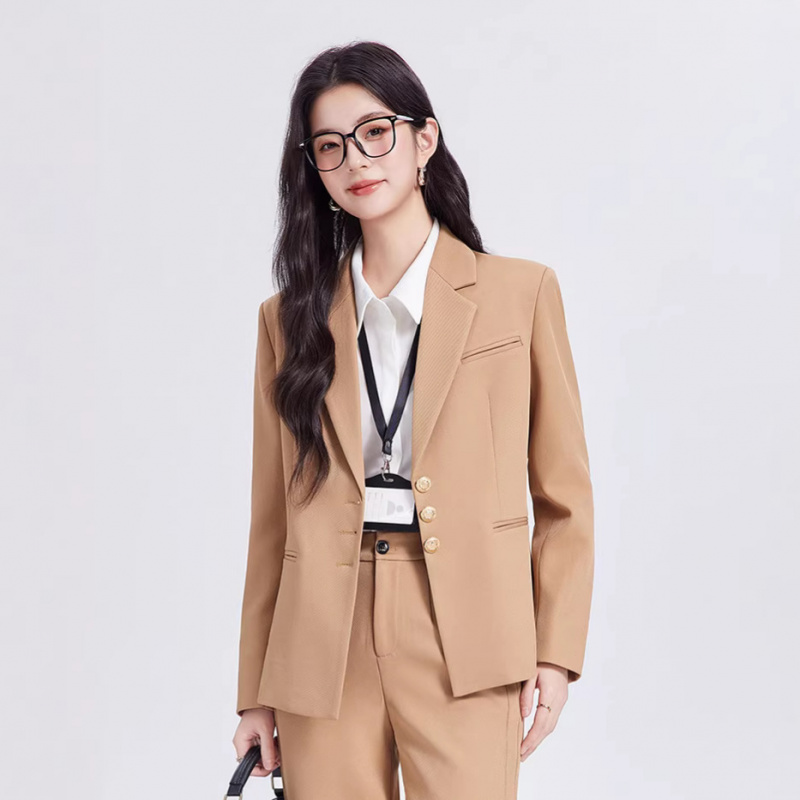 Khaki women's suit set, high-e - Women Formal Wear Interview ulasan dan harga