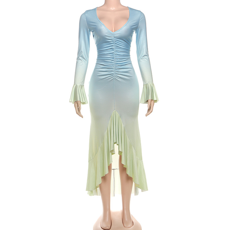 Gradient Blue Women Prom Dress - Women'S Holiday Formal Wear ulasan dan harga