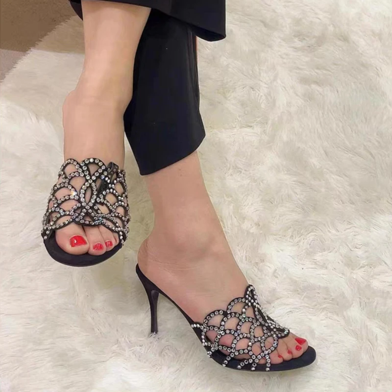 2025 Summer Trend Rhinestone O - Slingback Heel Formal ulasan dan harga