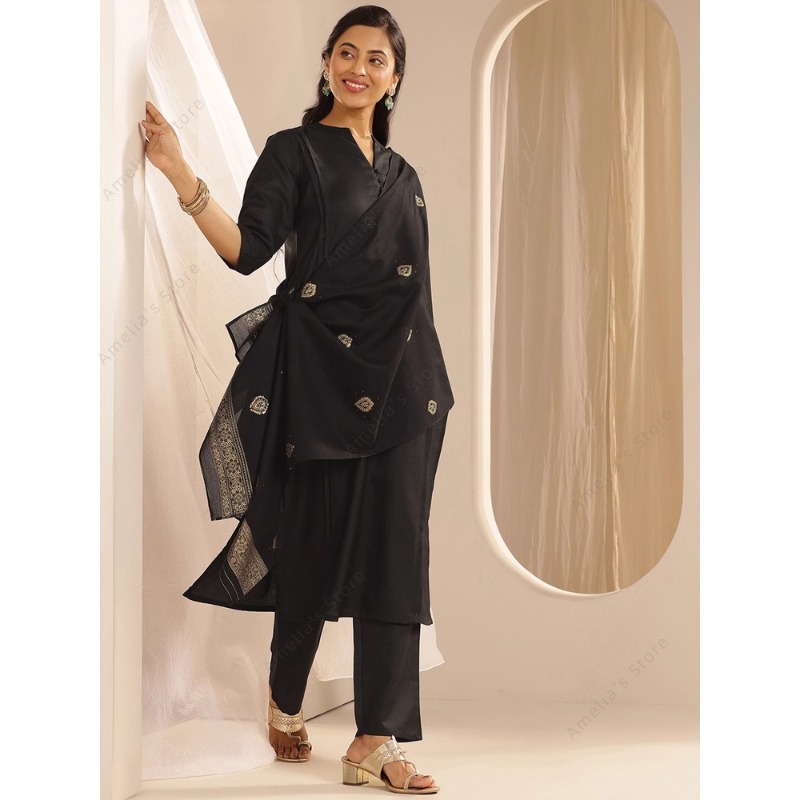 Women's Black Jacquard Kurta P - Women'S Formal Traditional Wear ulasan dan harga