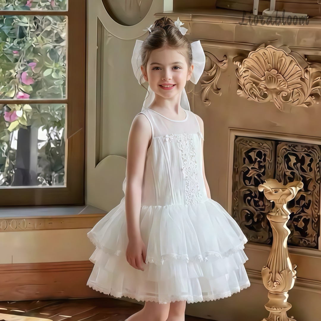 Girls' White Embroidered Forma - Women'S Formal Wear For A Wedding ulasan dan harga