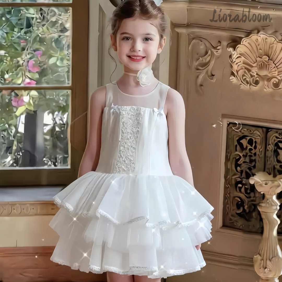 Girls' White Embroidered Forma - Women'S Formal Wear For A Wedding ulasan dan harga
