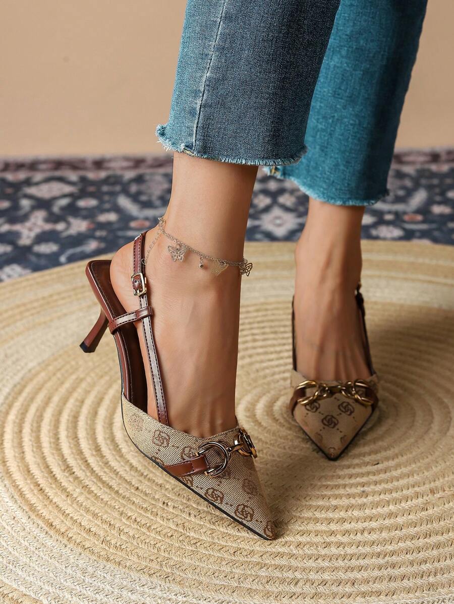 Women's Vintage Floral Embroid - Slingback Heel Formal ulasan dan harga