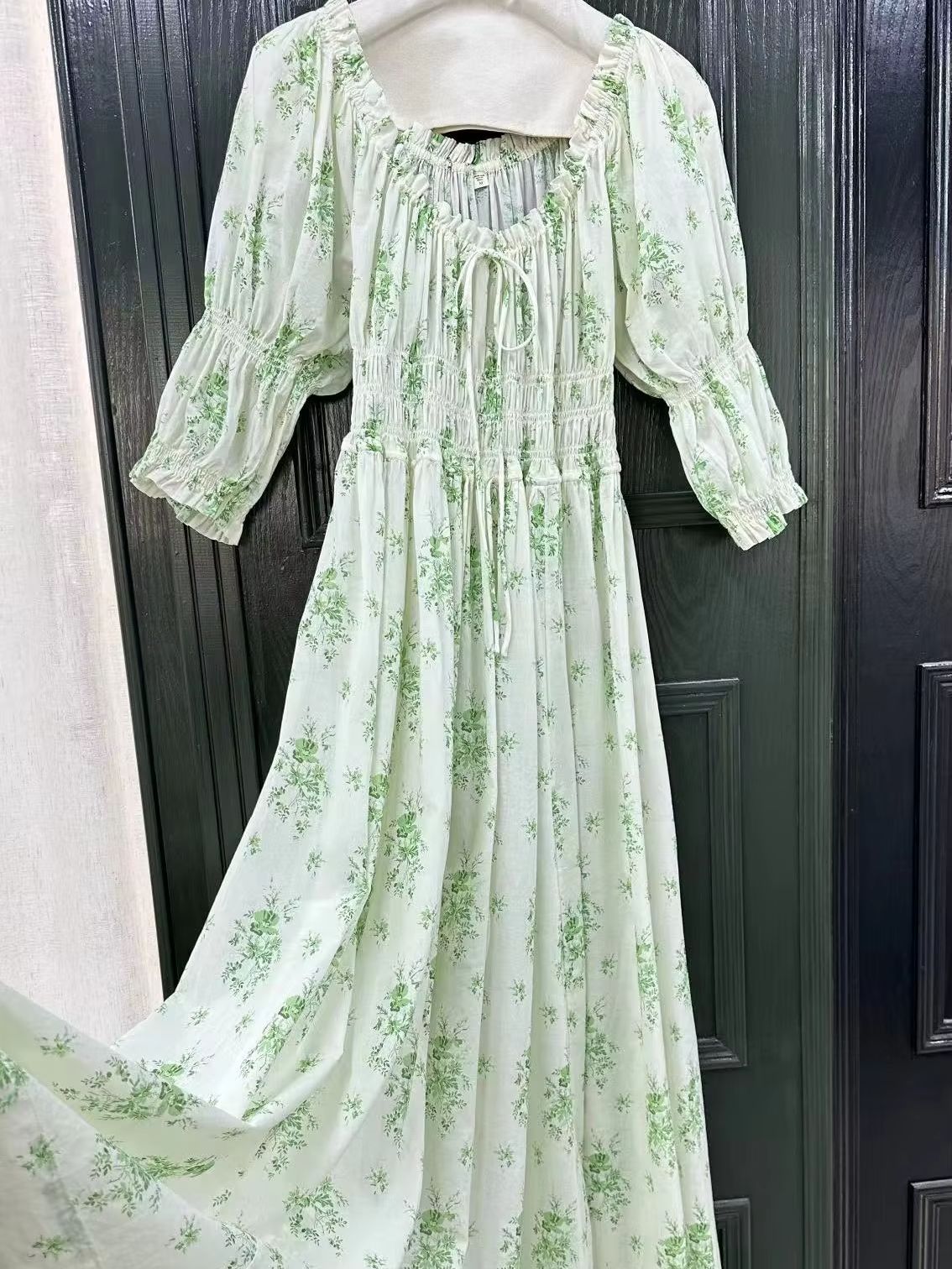2026 Women's Green Flower Prin - Women'S Green Formal Wear ulasan dan harga
