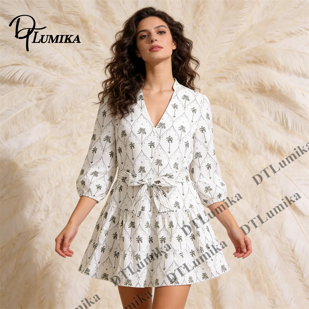 DTLumika Palm Tree Print Wrap  - Women'S Formal Resort Wear ulasan dan harga