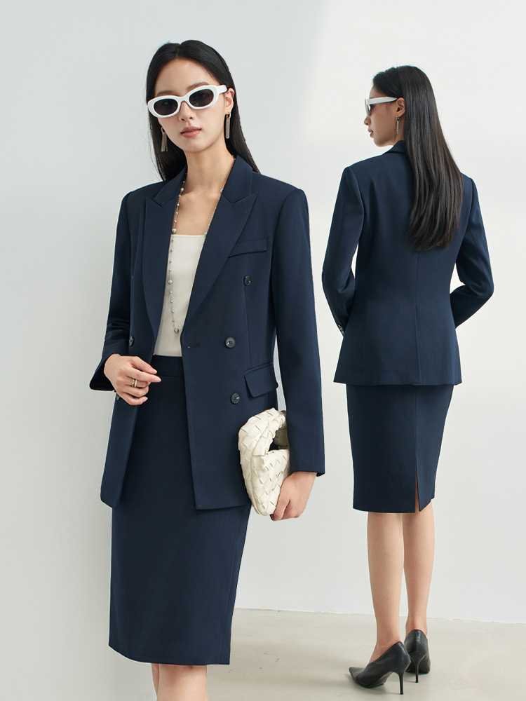 Navy Blue Professional Skirt S - Women Formal Wear Interview ulasan dan harga