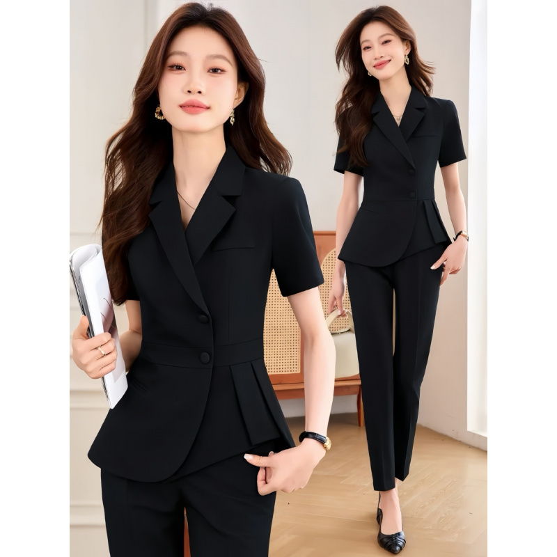 Navy blue women's thin profess - Women'S Formal Wear Pants Suit ulasan dan harga