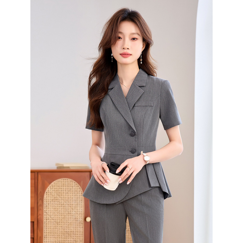 Navy blue women's thin profess - Women'S Formal Wear Pants Suit ulasan dan harga